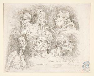 Schizzi di teste grottesche da Jean Baptiste Carpeaux