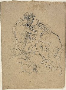 Coppia seduta che si abbraccia da Jean Baptiste Carpeaux