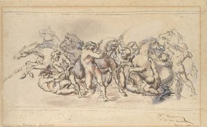 Inizio della Corsa dei Cavalli Barberi, Roma da Jean Baptiste Carpeaux