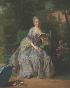 Ritratto di Maria Teresa Luisa di Savoia, Principessa di Lamballe (1749-1792), seduta a figura intera, in abito lilla da Jean Baptiste Charpentier the Elder