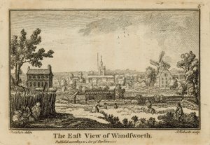 La vista orientale di Wandsworth da Jean Baptiste Claude Chatelain