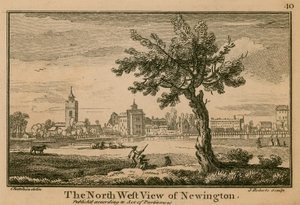 La vista nord-ovest di Newington da Jean Baptiste Claude Chatelain