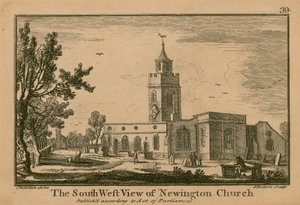 La vista sud-ovest della chiesa di Newington