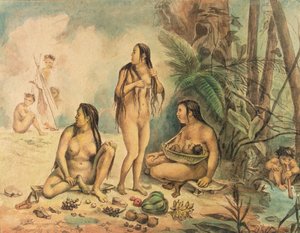 Popolazione indigena di Cantagalo, c.1826 da Jean Baptiste Debret