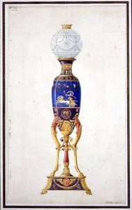 Progetto per una lampada di porcellana da Jean Baptiste Dedeban