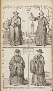 Ritratti di Ferdinand Verbiest, Adam Schall, Candida Xu e Xu Guangqi da A description of the e da Jean Baptiste Du Halde