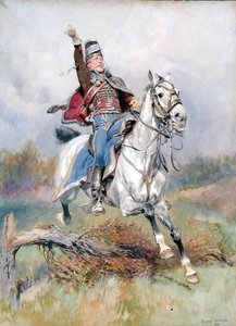 Un cavaliere francese a cavallo