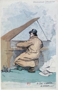 Incisione colorata del compositore francese Emmanuel Chabrier