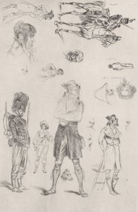 Foglio di schizzi da Jean Baptiste Edouard Detaille