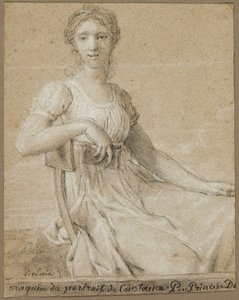 Schizzo del ritratto di Constance Pipelet (recto); testa di donna (verso) da Jean Baptiste Francois Desoria