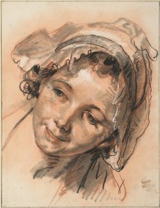 Testa di ragazza sorridente da Jean-Baptiste Greuze