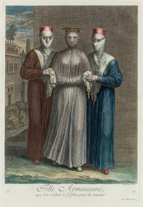 Sposa armena prima del matrimonio, 1714 da Jean Baptiste Haussard