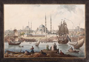 Il Yeni Cami e il porto di Istanbul da Jean Baptiste Hilair
