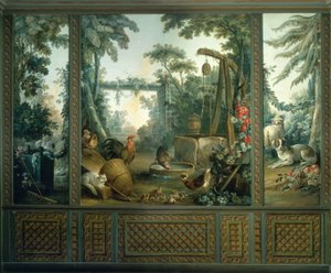 Francese: Due colombi che si muovono in un paesaggio da Jean Baptiste Huet