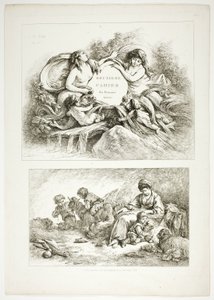 Lastra Sette di 38, da Oeuvres de J. B. Huet da Jean Baptiste Huet