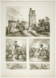 Tavola Sedici di 38 da Oeuvres de J. B. Huet da Jean Baptiste Huet