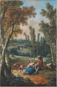 La lezione di flauto da Jean Baptiste Huet