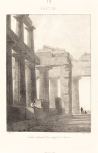 Galleria laterale di un tempio di Paestum da Jean Baptiste Isabey