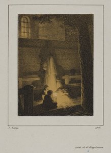 Gruppo di bambini intorno a una candela da Jean Baptiste Isabey
