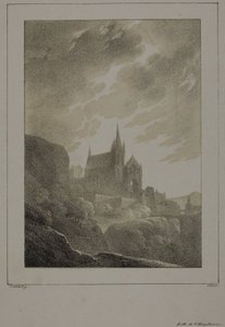 Vista di una chiesa da Jean Baptiste Isabey