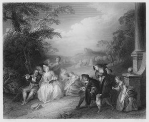 Il flautista da Jean Baptiste Joseph after Pater