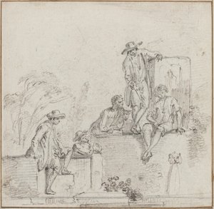 Figure sedute intorno a una fontana da Jean Baptiste Lallemand
