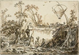Studio per il frontespizio, per Varie Vedute del Gentile da Jean Baptiste Le Prince