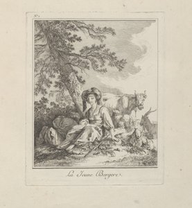 La giovane pastorella, tavola due da Divers Habillements des Peuples du Nord da Jean Baptiste Le Prince