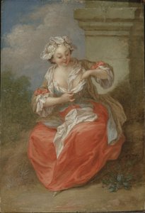 Giovane ragazza che insegue le pulci, c.1750 da Jean Baptiste Lebel