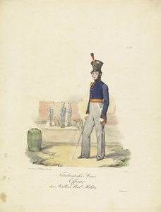 Ufficiale di artiglieria, 1820-1825 (Esercito olandese Ufficiale di artiglieria Milizia nazionale) da Jean Baptiste Madou