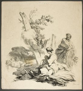 Sacra Famiglia con angeli da Jean Baptiste Marie Pierre