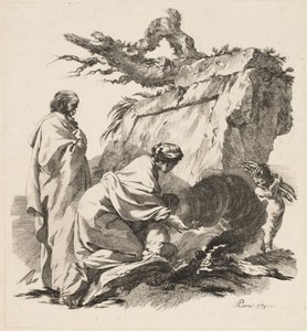 Riposo durante la fuga in Egitto da Jean Baptiste Marie Pierre