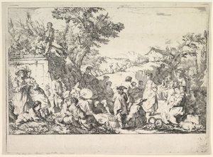 La festa del villaggio, ca. 1735-40 da Jean Baptiste Marie Pierre