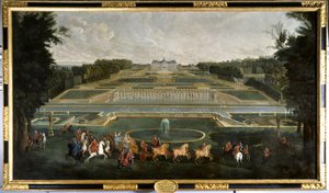 Maria Leszczyńska, regina di Francia (1703-1768) nei giardini del castello di Vaux Le Vicomte da Jean Baptiste Martin