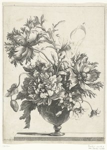 Vaso di vetro con fiori da Jean Baptiste Monnoyer