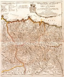 Mappa delle Asturie (Spagna) da Jean Baptiste Nolin