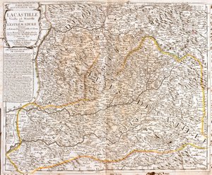 Mappa della Castiglia (Spagna) da Jean Baptiste Nolin