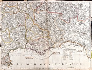 Mappa del Delfinato e della Provenza, Francia da Jean Baptiste Nolin