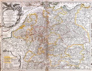 Mappa della Germania (1703) da Jean Baptiste Nolin