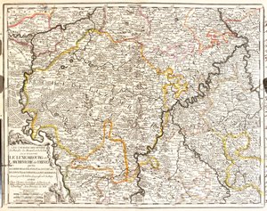 Mappa del Lussemburgo e della diocesi di Treviri (Germania) da Jean Baptiste Nolin