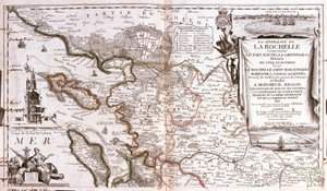 Mappa del Poitou Charentes (Francia) (incisione) da Jean Baptiste Nolin