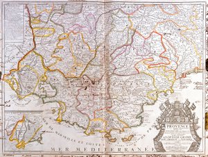 Mappa della Provenza (Francia) da Jean Baptiste Nolin