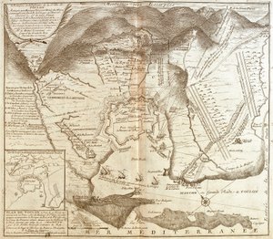 Mappa di Tolone (Francia) da Jean Baptiste Nolin