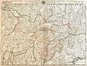 Mappa della provincia del Tirolo (Germania) (incisione)
