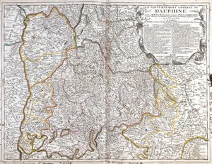 Mappa del Delfinato (Francia) (incisione) da Jean Baptiste Nolin