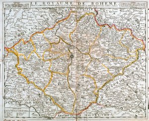 Mappa del Regno di Boemia (Repubblica Ceca) (incisione)