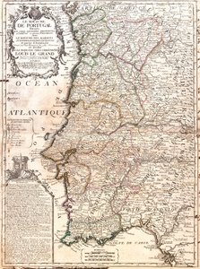 Mappa del Regno del Portogallo (incisione) da Jean Baptiste Nolin