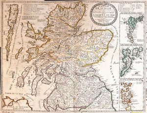 Mappa del Regno di Scozia, sotto il regno di Giacomo II