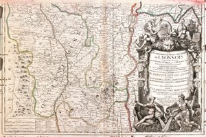 Mappa del Lionese (Francia) da Jean Baptiste Nolin