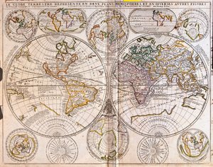 Mappa del Mondo da Jean Baptiste Nolin